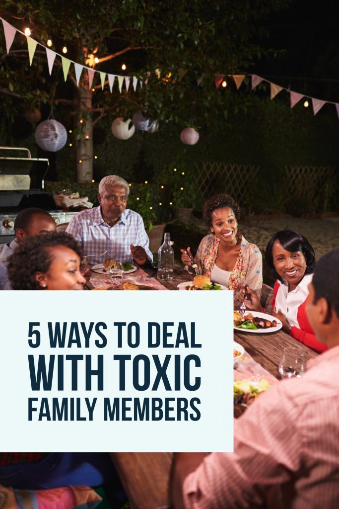 Looking for ways to get through your next family holiday or reunion? Are you at your wit's end on how to deal with toxic family members? Here are five guilt-free tips for letting go of toxic family members.